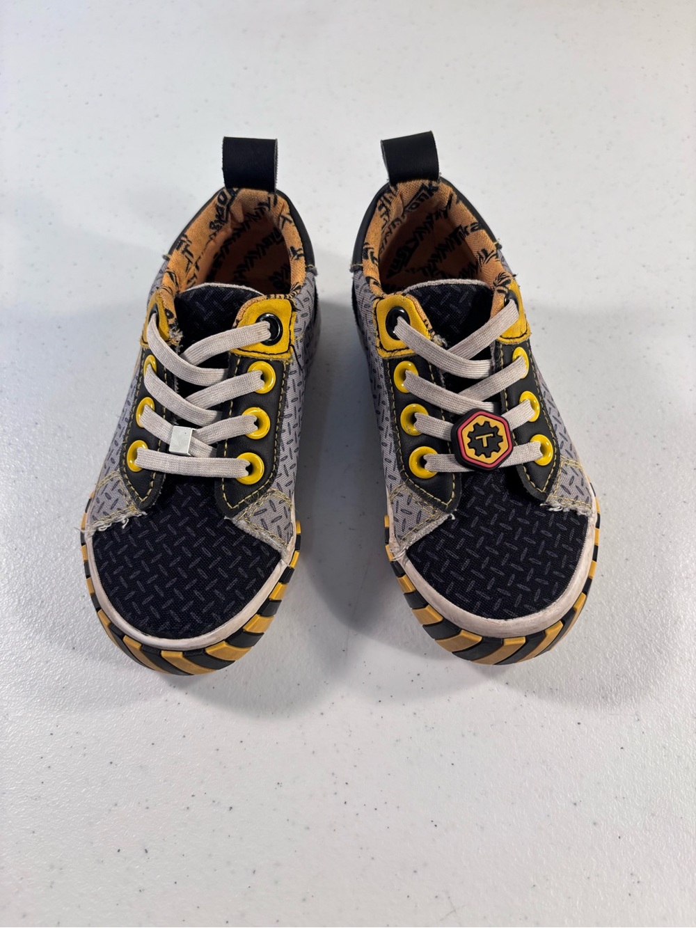 Tonka Black and Yellow Kids Lace-Up Sneakers